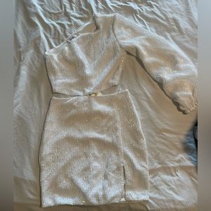 White Sequins 2 Piece Set